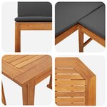 Set de salle à manger de jardin 5 pièces avec coussins en bois d'acacia