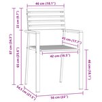 Chaises de jardin empilables vidaXL 8 Pièces 54.5x56x89 cm en bois massif de teck