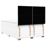 vidaXL Sommier à lattes de lit avec matelas Blanc 140x190cm Similicuir