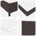 vidaXL Lit à ressorts avec matelas et LED  marron foncé  100x200 cm en tissu
