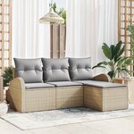 vidaXL Ensemble de canapé de jardin 4 Pièces beige et gris clair