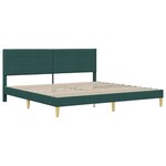 vidaXL Cadre de lit avec tête de lit Vert foncé 180 x 200 cm Tissu