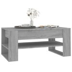 vidaXL Table basse sonoma gris 102x55x45 cm bois d'ingénierie