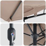vidaXL Parasol de jardin Taupe 385 x 209 x 244 cm tissu