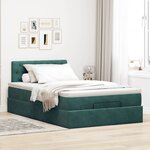 vidaXL Lit ottoman avec matelas vert foncé 120x190 cm velours