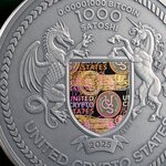Pièce de monnaie en Argent 1000 Satoshi g 62.2 (2 oz) Millésime 2025 Techno Totem THE WOLF