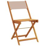 vidaXL Ensemble de bistro 3 Pièces taupe tissu et bois massif