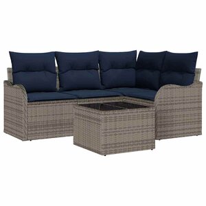 vidaXL Ensemble de canapé de jardin Gris polyrotin