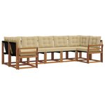 vidaXL Ensemble de canapés d'extérieur 7 Pièces Naturel et Beige