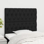 vidaXL Têtes de lit 2 Pièces Noir 90x7x78/88 cm Tissu