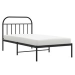 vidaXL Cadre de lit métal avec tête de lit noir 100x200 cm