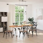 vidaXL Table à manger marron clair bois de chêne massif ovale