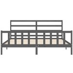 vidaXL Cadre de lit sans matelas gris 200x200 cm bois massif de pin