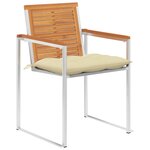 vidaXL Chaises de jardin lot de 8 avec coussins Bois d'acacia solide