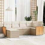 vidaXL Salon de jardin avec coussins 6 Pièces beige résine tressée