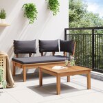 vidaXL Ensemble de banc de jardin en bois massif de teck  2 pièces