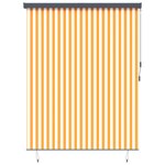 vidaXL Store Roulant Extérieur Rayé Orange et blanc 200 x 250 cm tissu