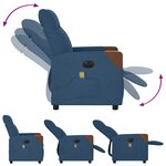 vidaXL Fauteuil inclinable de massage électrique Bleu Tissu