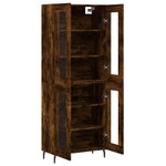 vidaXL Buffet haut Chêne fumé 69 5x34x180 cm Bois d'ingénierie