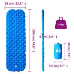 vidaXL Matelas de camping gonflable 1 personne bleu 190x58x6 cm
