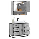 vidaXL Ensemble de meubles de salle de bain 2 Pièces Sonoma gris
