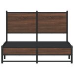 vidaXL Cadre de lit en métal sans matelas chêne marron 120x190 cm