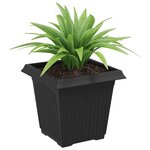 vidaXL Pot de Fleurs Carré 24 pc Noir 16 x 16 x 14 cm Plastique