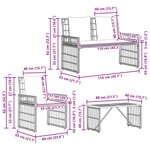 vidaXL Ensemble de meubles d'extérieur 4 Pièces Noir et Gris foncé