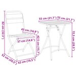 Ensemble de Bistro Pliable 3 Pièces vidaXL Blanc Acier