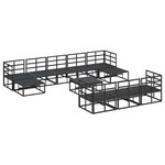 vidaXL Ensemble de canapé de jardin avec coussin 11 Pièces Noir Aluminium