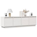 vidaXL Meuble TV Blanc 156x37x45 cm Bois de pin massif