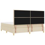 vidaXL Lit à ressorts avec matelas Crème 200 x 200 cm tissu