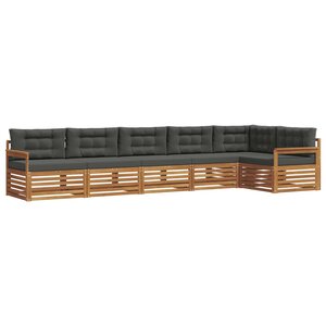 vidaXL Ensemble de canapés d'extérieur 6 pc Naturel et Anthracite