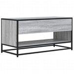 vidaXL Meuble TV sonoma gris 91x40x46 cm bois d'ingénierie et métal