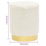 vidaXL Tabouret rond Blanc Molleton 28 x 36 cm