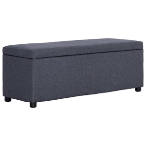 Banc banquette avec compartiment de rangement 116 cm polyester gris foncé 02_0010965