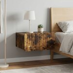 vidaXL Cabinet de chevet mural 2 pc Chêne fumé 49 x 34 5 x 24 cm