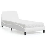 vidaXL Lit avec matelas Dover blanc 80x200 cm similicuir