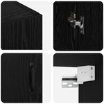 vidaXL Armoire suspendue Montage mural Chêne noir 69 5 x 34 x 90 cm