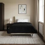 vidaXL Duvet complet toute l'année Matelassé Noir 155 x 200 cm