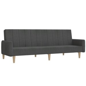 vidaXL Canapé-lit à 2 places gris foncé tissu
