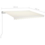 vidaXL Auvent manuel rétractable avec LED 350x250 cm Crème