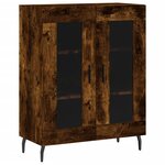 vidaXL Buffet haut Chêne fumé 69 5x34x180 cm Bois d'ingénierie