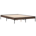 vidaXL Cadre de lit chêne marron 160x200 cm bois d'ingénierie et métal