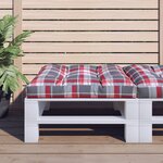 vidaXL Coussin de palette motif à carreaux rouge 80x80x12 cm tissu