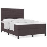 vidaXL Lit à ressorts avec matelas Marron foncé 160 x 200 cm tissu