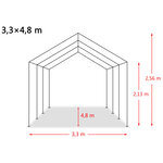 Vidaxl tente amovible pour bétail pvc 550 g/m² 3 3 x 4 8 m vert foncé
