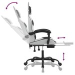 vidaXL Chaise de jeu avec repose-pied Blanc et noir Similicuir