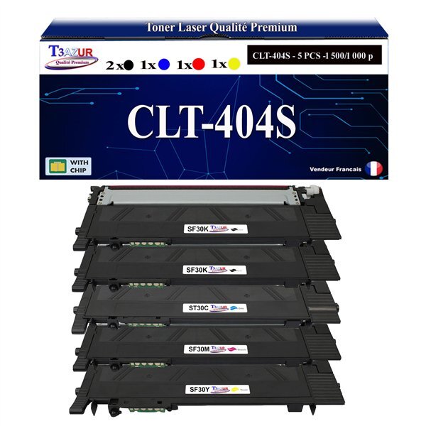 T3AZUR - 5x Toners compatibles avec Samsung CLT-404S pour Samsung Xpress C430 C430W C480 C480FN C480FW C480W C483W