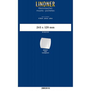 Bandes double soudure 265 x 120 mm pour blocs carnets de timbres. Fond - Transparent